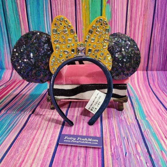 Disney Parks 50th Anniversary Sequin with Jewels Minnie Mouse Ears - Picture 1 of 8
